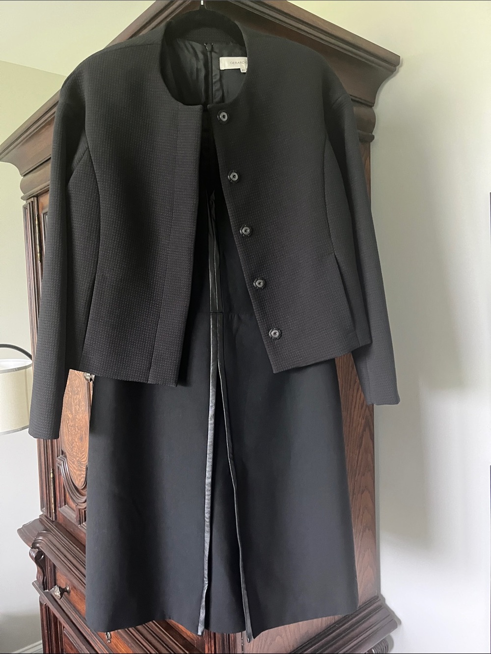 2 Piece Gerard Darel Black Women's Sleeveless Dress & Jacket